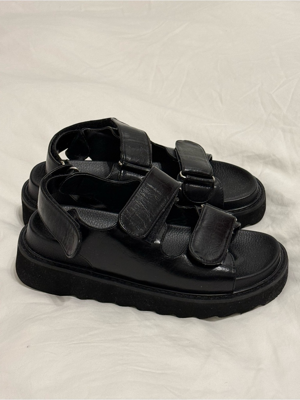 SOLD OUT!!! Princess Polly Black Rue Chunky Platform Adjustable Strap Sandals